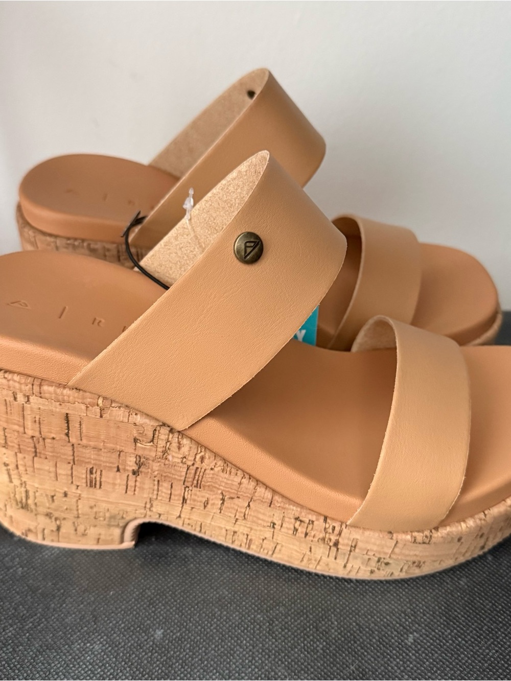 Reef Women's Tan Cork Wedge Slide Sandals